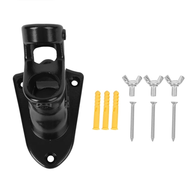 Soporte de fijación para asta de bandera de acero inoxidable para exteriores, accesorio de base para banderas, color negro