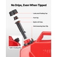 thumbnail image 4 of VEVOR 2X20LRED Jerry Fuel Can 5.3 Gallon / 20L, Portable, Flexible Spout System, Rustproof Heat‑Resistant Steel For , 2, 4 of 9
