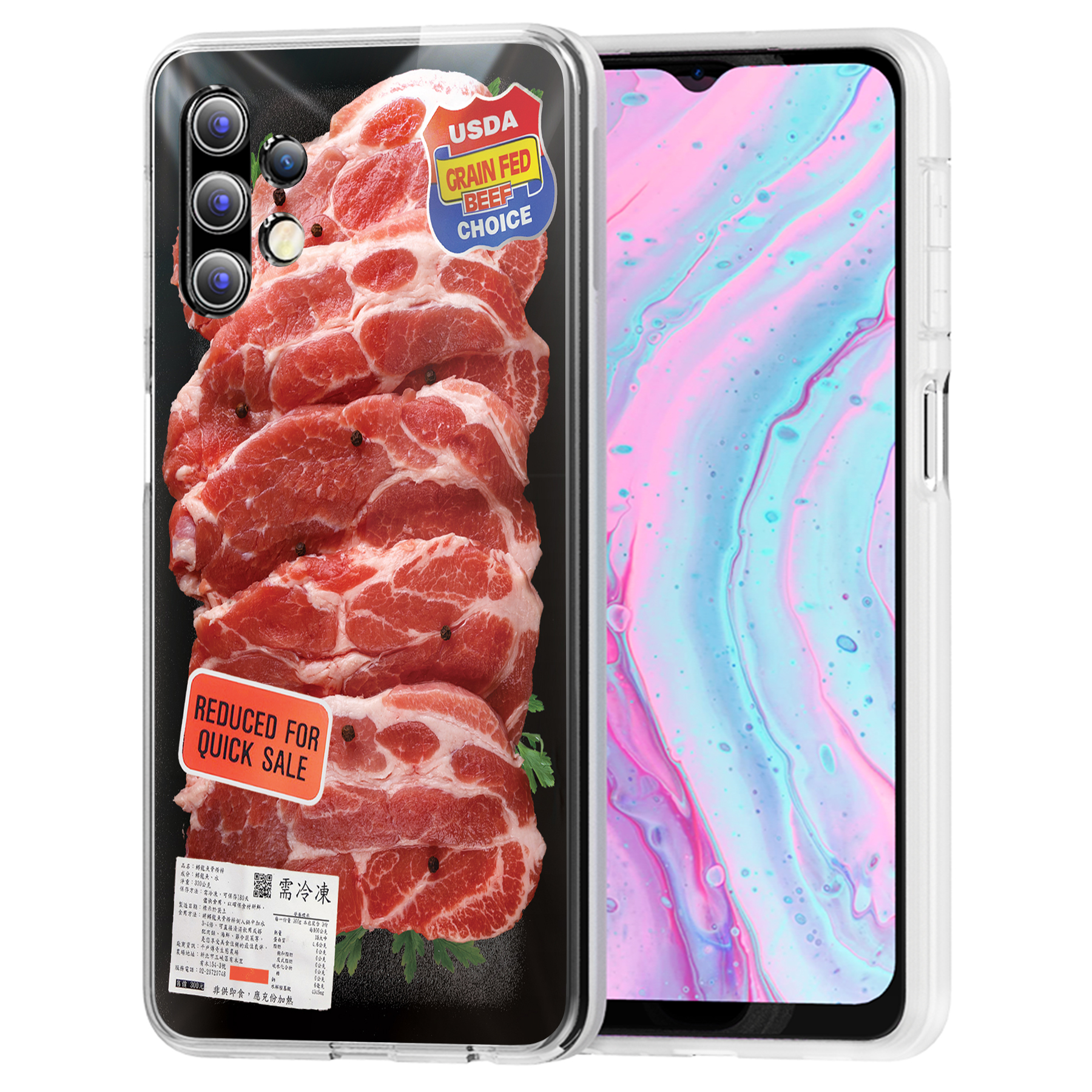 Talkingcase Slim Case For Samsung Galaxy A32 5g Slim Thin Gel Tpu Cover Beef Print Light Weight Flexible Soft Anti Scratch Printed In Usa Walmart Com