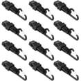 thumbnail image 1 of Juego de 12 abrazaderas para lona con mosquetón negro D para fijar lona para tienda de campaña Lona de lona en piscina Clip de montaña Amarre Adecuado para camping Picnic Accesorios para tienda de, 1 of 5