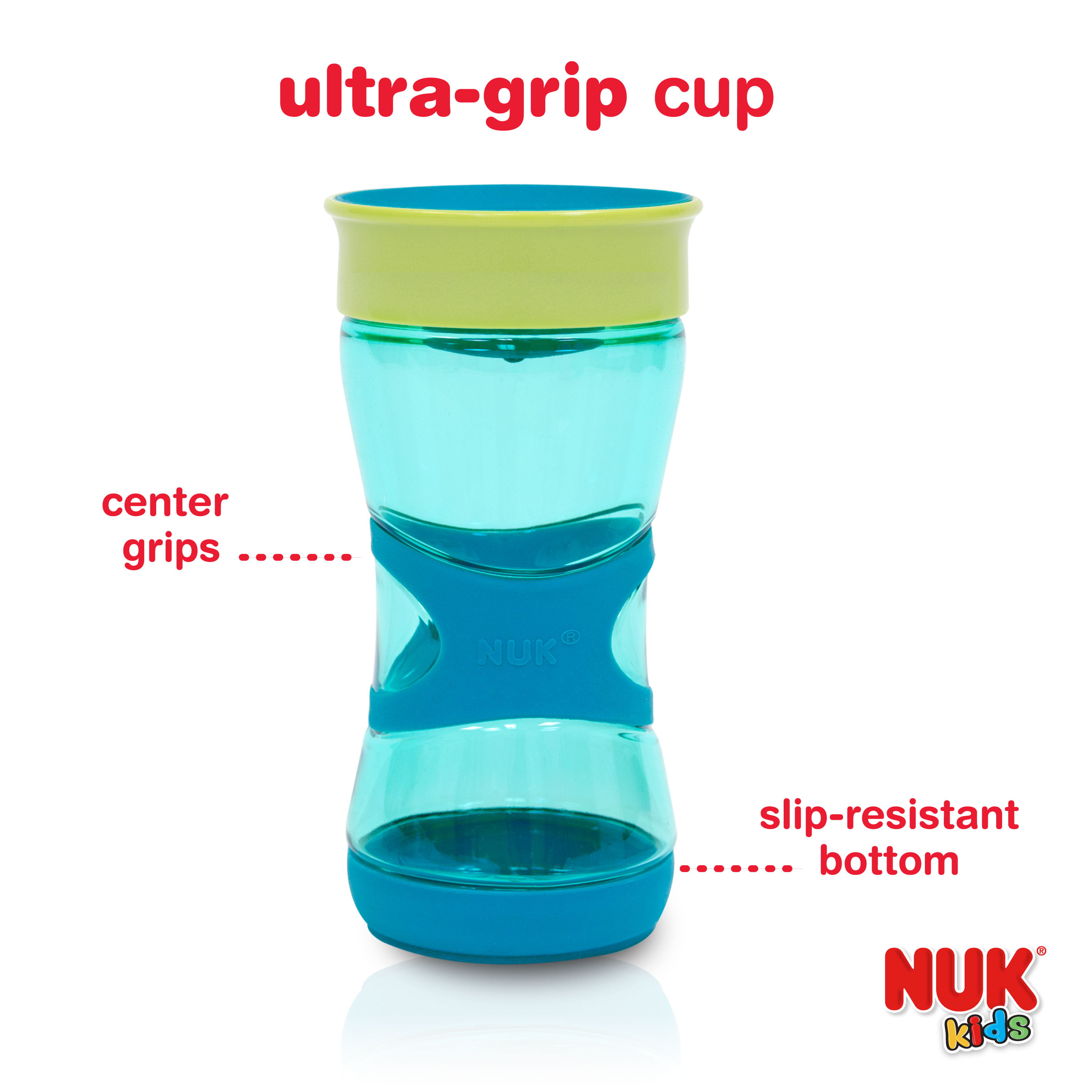 NUK Magic 360 Rim Ultra Grip Spoutless Cup, 10 ounce 