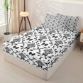 thumbnail image 2 of jejeloiu Preppy Bow Zipper Twin Comforter Sets with Fitted Sheet and 2 Pillowcases For Men Women,Classic Pattern Zipper Bedding Set,Black White,Black Reversible,4-Piece, 2 of 7