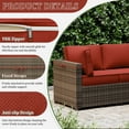 thumbnail image 3 of Snubbull 14 Piece 26" x 26" Patio Cushion Covers Replacement, Outdoor Patio Wicker Sofa Washable Cushion Slipcovers with Zipper, Terra Red, 3 of 8