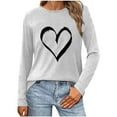 thumbnail image 3 of VKOYWKM Love Heart Shirts Women Valentine's Day T-Shirts Cute Love Heart Graphic Tees Tops Holiday Long Sleeve T Shirts Casual Crew Neck Romantic Tshirts, 3 of 5
