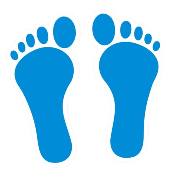 Pegatinas de huellas de pies para niños, calcomanías para el suelo, pegatinas de huellas de pies para niños Azul