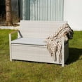 thumbnail image 2 of Grand Patio Outdoor Storage Bench Deck Box, All-Weather Wicker with Waterproof Bag, Steel Frame, Front Porch Seating, 46.75"D x 34.25"W x 22.5"H, 2 of 9