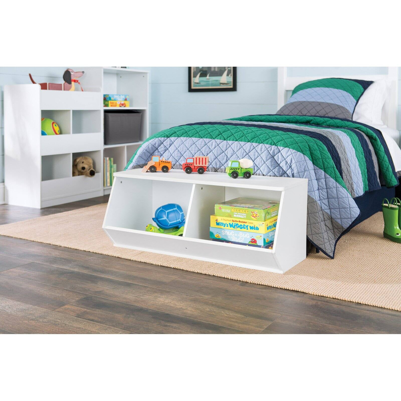 kidspace stackable angled toy organizer