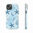thumbnail image 3 of Blue Seashell & Starfish iPhone Case – Ocean Beach Coastal Phone Cover for iPhone 16 15 14 13 12 11 Pro Max, 3 of 5