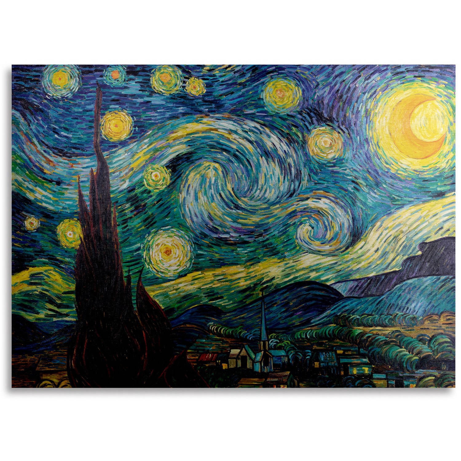 Trademark Fine Art "Starry Night" Brushed Aluminum Wall Art Art by Vincent van Gogh 16" x 22"