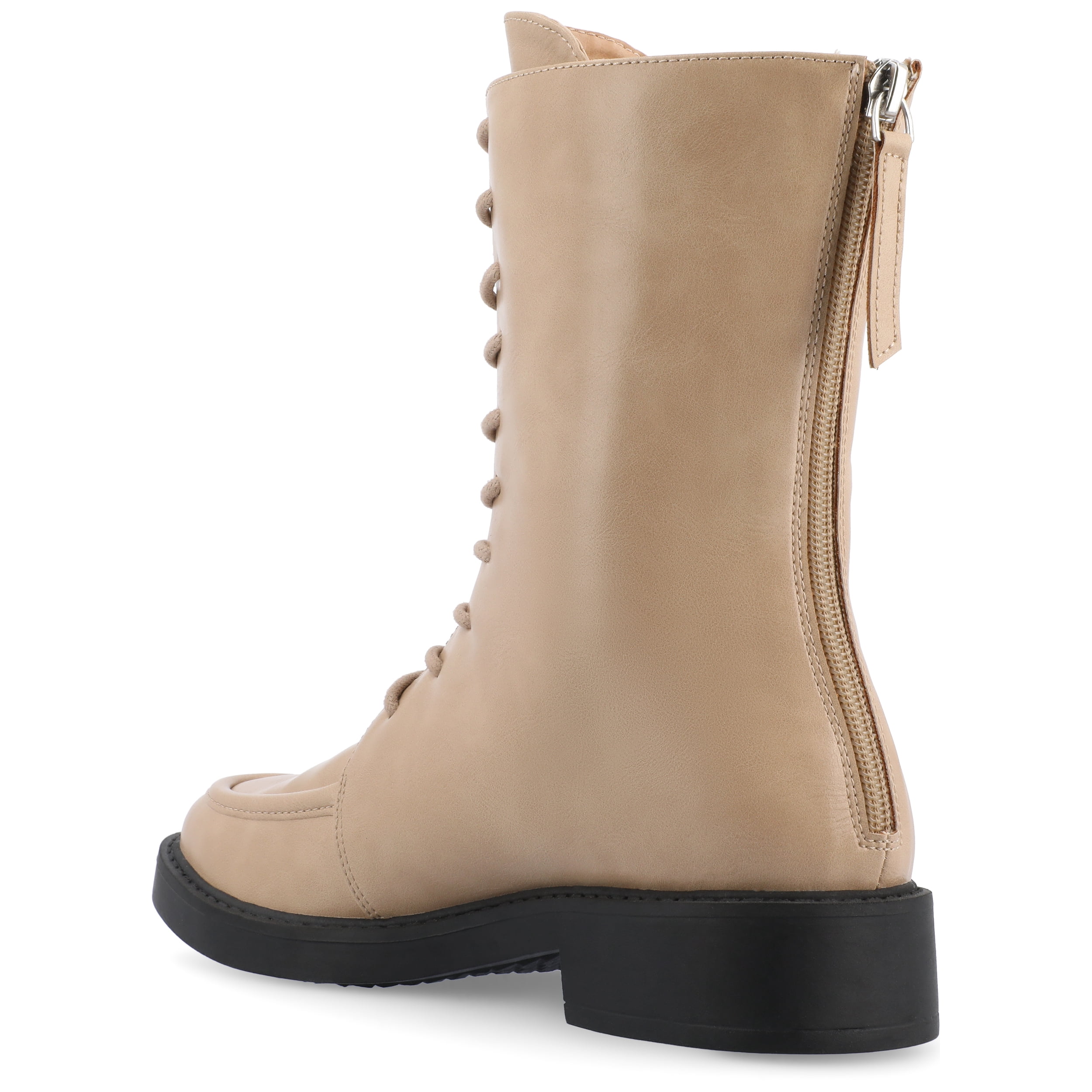 Journee Womens Nikks Lace Up and Zip Entry Almond Toe Booties