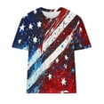 thumbnail image 4 of 4Th of July Tops for Womens Fashion Tie-Dye American Flag Print Short Sleeve Tshirts Independence Day Stars Striped Graphic Tee Shirts Dressy Casual Memorial Day Crewneck Tunic Top Cute Blouses, 4 of 4