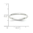 thumbnail image 4 of 10k White Gold 2mm Lightweight Half Round Wedding Band Size 11, 4 of 5
