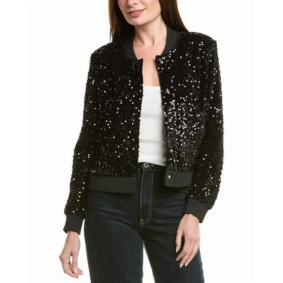 Nanette Nanette Lepore womens  Sequin Cardigan, XL, Black