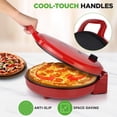 thumbnail image 5 of NutriChef Countertop Pizza Maker | 1500W Non-Stick Electric Pizza Cooker | Make 12" Personal Pizzas, Eggs, Toast & More | Cool-Touch Handles, Compact & Space-Saving | Temp Range 175-400°F | Red, 5 of 5