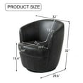 thumbnail image 2 of DREAMSIDEA Swivel Club Barrel Chair, PU Leather Swivel Accent Chair Upholstered Barrel Armchair for Living Room Modern Round Club Chair High Back- Black, 2 of 5
