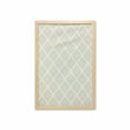 thumbnail image 1 of Damask Wall Art with Frame, Nature Tones Rhombus Style Ivy Floral Elements on Plain Background Pattern, Printed Fabric Poster for Bathroom Living Room, 23" x 35", White and Pale Khaki, by Ambesonne, 1 of 2