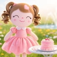 thumbnail image 3 of Gloveleya Baby Girl Gifts Plush Dolls Curly Hair Doll Soft Girls Toy Love Heart Pink Dress 16 Inches, 3 of 11