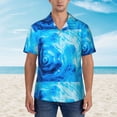 thumbnail image 4 of Lsque Blue Shell pattern Hawaiian Shirt for Men, Unisex Summer Beach Casual Short Sleeve Button Down Shirts-Large, 4 of 9