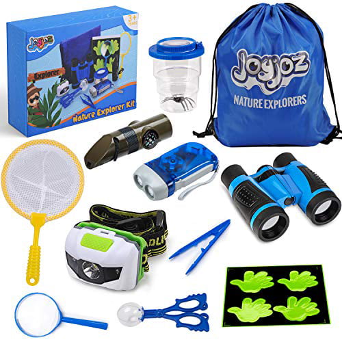 iBaseToy Outdoor Explorer Kit Kids Adventure Kit with Binoculars Compass Net 
