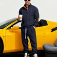 thumbnail image 4 of Kalauyu Men's 2 Piece Sweatsuits Outfits Casual Crewneck Jacquard Sweatshirt Joggers Sweatpants Set Tracksuit, 4 of 9