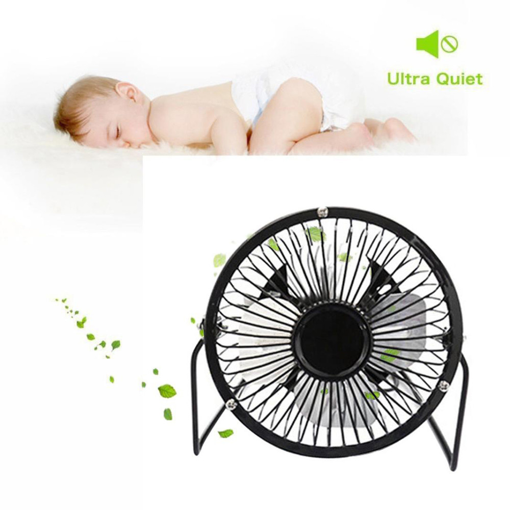 6-inch mini metal fan USB Desk Fan, Small Air Circulator Fan, Electric Table Desktop Fan Rechargeable Portable Fan For Travel for Camping Office Room Outdoor Black