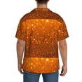 thumbnail image 5 of KLL Golden Giltter Print Men's Shirt Short Sleeve Button Down Summer Cuba Beach Shirts- 4X-Large, 5 of 7