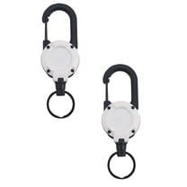 Heavy Duty Retractable Keychain 2 Pack, Retractable ID Badge Holder Reel, Multitool Carabine Key Holder for Keychain, Badge Holder with 23.6" Steel Cord Key Ring Clip, 8.8 oz
