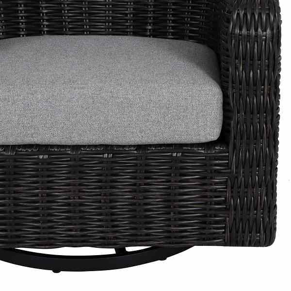 Better Homes & Gardens Bellamy Outdoor Barrel Back Chair, Dark Brown