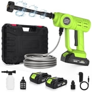Cordless Pressure Washer, Handheld Portable Power Washer with 2 Batteries & 6-in-1 Nozzle, 17FT High Pressure Hose, for Car/Garden/Patio/Home Cleaning