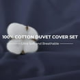 thumbnail image 3 of HYPRST 100% Cotton Duvet Cover Queen Size, Linen Like Stone Washed Navy Duvet Cover Set, 3pc Bedding Set with Zipper Closure, Soft, Lightweight and Breathable, 90"x90", No Comforter, 3 of 9