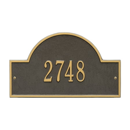 Whitehall 1 Line - Personalized Whitehall Products Standard Wall One Line Arch Marker Address Plaque in Bronze Gold