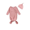 thumbnail image 1 of xiaxaixu Sac de Couchage et Bonnet pour Bébés, Couleur Unie, Manches Longues, Col Rond, 1 of 6