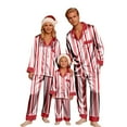 thumbnail image 2 of Family Christmas Pjs Christmas Family Matching Kids Pajama Set Long Sleeve Turn Down Collar Full Length Pants Soft Satin Cozy Festive Sleepwear For Kids Red 110, 2 of 6