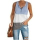 thumbnail image 1 of Puntoco Mujeres Casual Corto Sin Mangas Cuello en V Raya Suelta Camiseta Blusa tops Chaleco Puntoco Puntoco-682, 1 of 5
