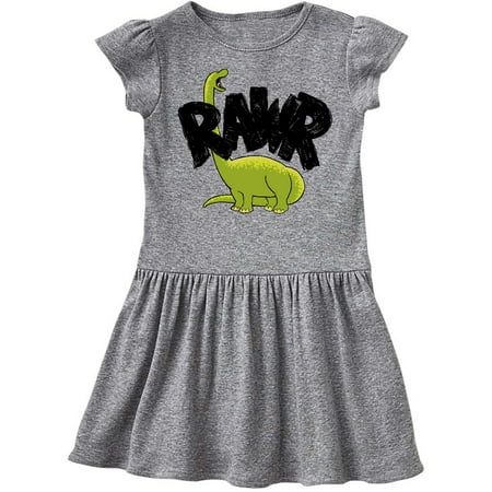 

Inktastic Lil Green Bronto Rawr!! Gift Toddler Girl Dress