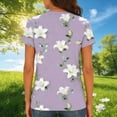 thumbnail image 2 of TaTaai Women's Fashion Printed Round Neck Blouse, Short Sleeve Soft Polyester Spandex All Match Casual Daily Vacation Top Gift, 2 of 7