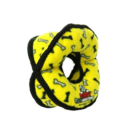UPC: 0180181906428 | Tuffy Ultimate 4WayRing Yellow Bone  Durable Dog Toy