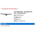 thumbnail image 2 of Front Wiper Blade - Compatible with 2019 - 2022 Ram 5500 2020 2021, 2 of 2