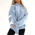 thumbnail image 2 of Fashiona Women's Letter Print Loose Pullover Hooded Sweatshirt Tops, 2 of 5