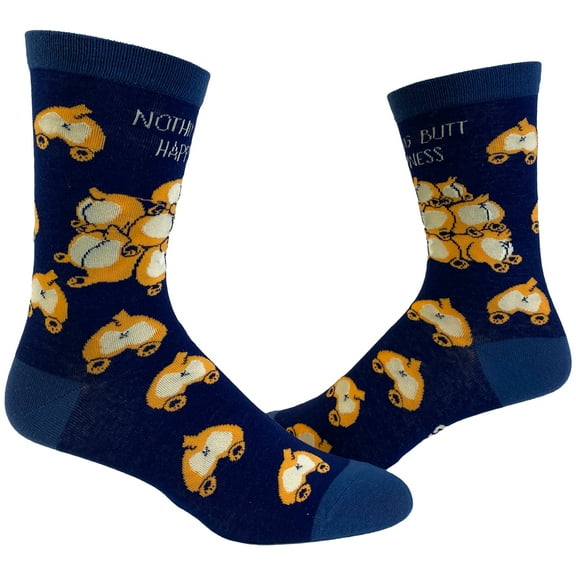 Women's Nothing Butt Happiness Socks Funny Dog Butt Graphic Novelty Footwear