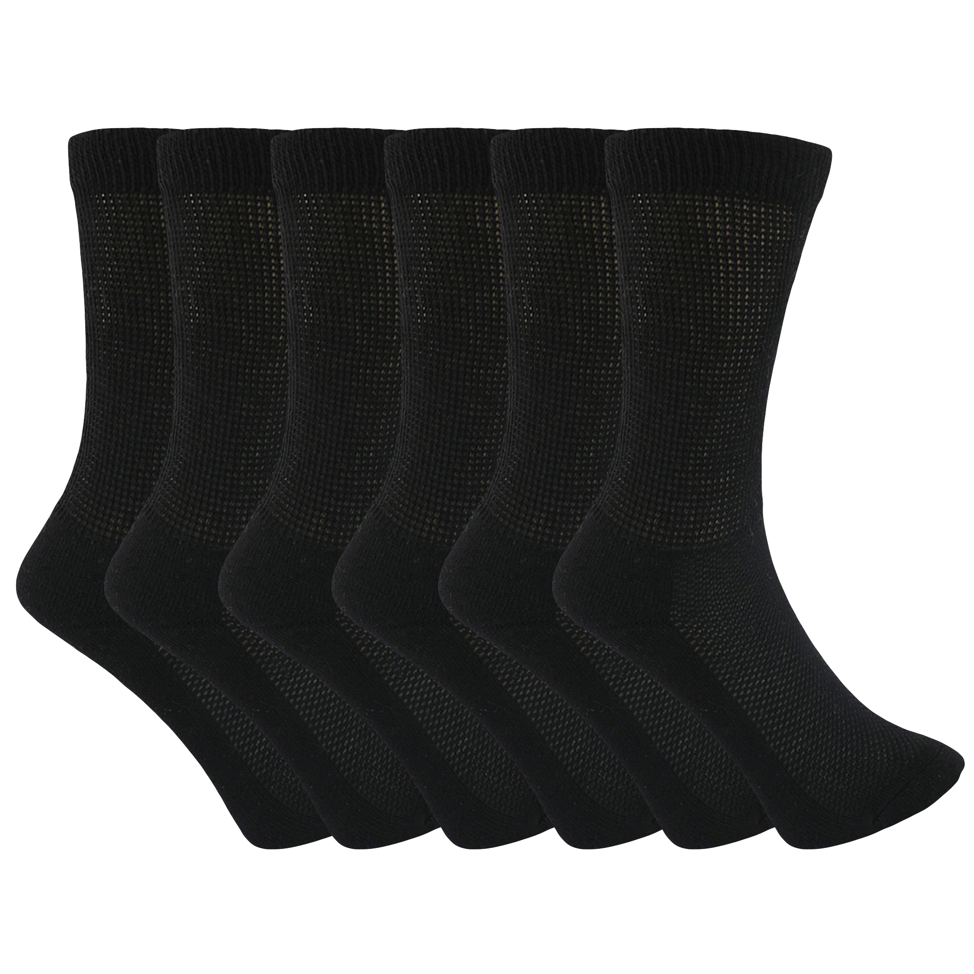 AWS/American Made Diabetic Crew Socks Black with Non Binding Top 6