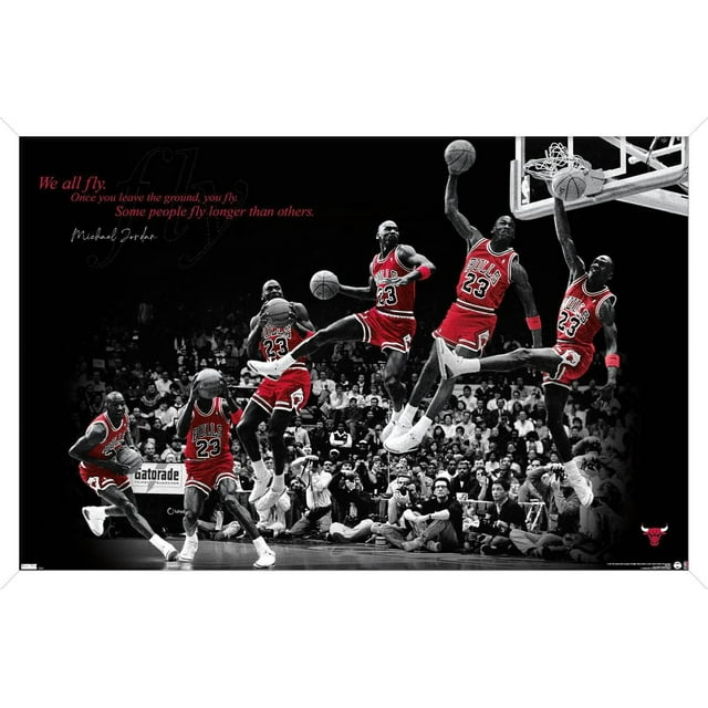 Michael Jordan - Fly Wall Poster, 22.375" x 34" Framed