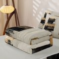 thumbnail image 5 of Castle Fairy Abstract Geometric Zipper Queen Comforter Set with Fitted Sheet and 2 Pillowcases,Mid Century Vintage Watercolor Zipper Bedding Set,Charcoal Beige,Reversible, 5 of 5