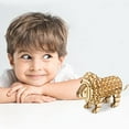 thumbnail image 3 of 3D DIY Wood Craft Kits, Education Toys Gift for Kids 8 9 10 11 12 Years Old Boys and Girls - Lion 61 Pieces, 3 of 4