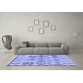 thumbnail image 3 of Ahgly Company Machine Washable Indoor Round Solid Blue Modern Area Rugs, 6' Round, 3 of 4