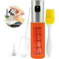 thumbnail image 1 of Pulverizador de aceite 1P para cocinar, dispensador de vinagre y aceite rellenable 5 en 1 con medidas, cepillo para untar, cepillo para botellas, embudo de aceite y cubierta de silicona, utensilios, 1 of 4