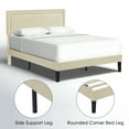 thumbnail image 5 of VECELO Full Size Platform Bed Frame with Adjustable Height Upholstered Headboard, Strong Wood Slat Support, No Box Spring Needed, Beige, 5 of 11
