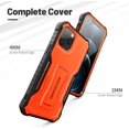 thumbnail image 3 of IBAOLE for iPhone 12 Case, Compatible with iPhone 12 Pro Case, Rubber Shockproof Full-Body Cover Case Built in Screen Protector with Kickstand fit iPhone 12 6.1 inch Phone (Orange) Orange, 3 of 7
