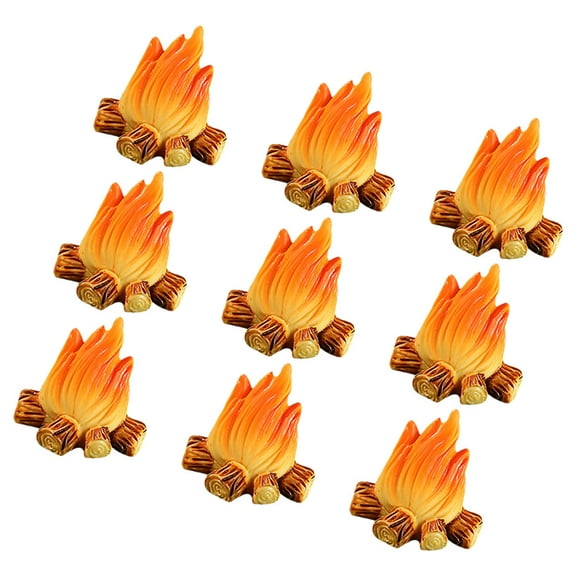 unbranded 9 Pcs Miniature Campfire Resin Mini Fire Miniature Village Campfire Landscape Diy Terrarium Crafts For Garden Dollhouse Scene Micro Landscape Decor
