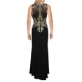 thumbnail image 2 of BETSY & ADAM Womens Black Patterned Sleeveless Full-Length Formal Dress Size: 4, 2 of 2